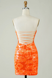Orange Tight Short Homecoming Dress HZ0509