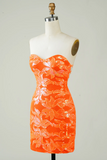 Orange Tight Short Homecoming Dress HZ0509
