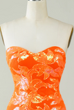 Orange Tight Short Homecoming Dress HZ0509