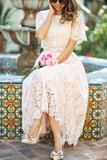 Sleeves Princess Ankle Length Summer Homecoming Dresses HZ0509
