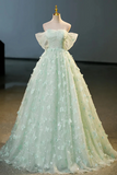 Tulle and Lace Long Formal Dress, Green Party Dress Prom Dress HZ0509