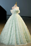 Tulle and Lace Long Formal Dress, Green Party Dress Prom Dress HZ0509