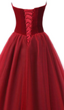 Burgundy Party Dresses, Velvet and Silk Organza Ball Gown online for Sale HZ0509