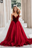 Burgundy Party Dresses, Velvet and Silk Organza Ball Gown online for Sale HZ0509